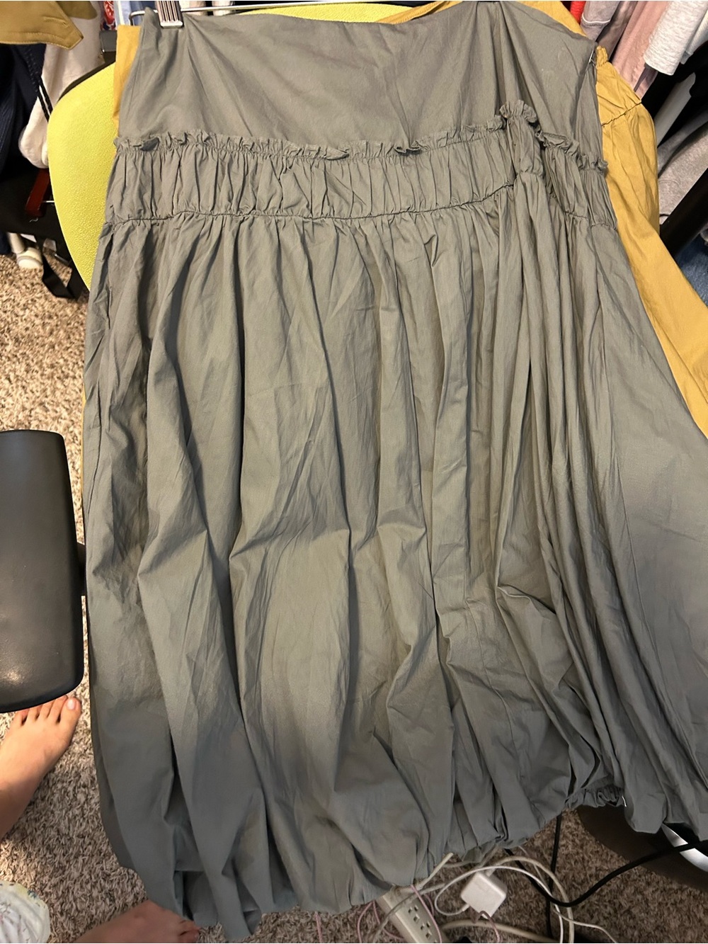 Free People NEW Women's Bubble Midi Skirt - Gray - Picture 2 of 9